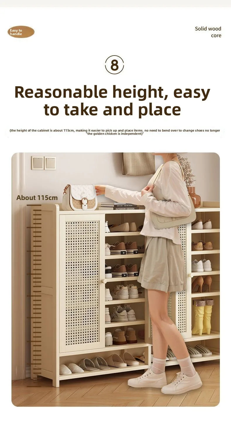 Home shoe cabinet multi-layer large-capacity shoe rack dustproof and breathable entrance storage cabinet