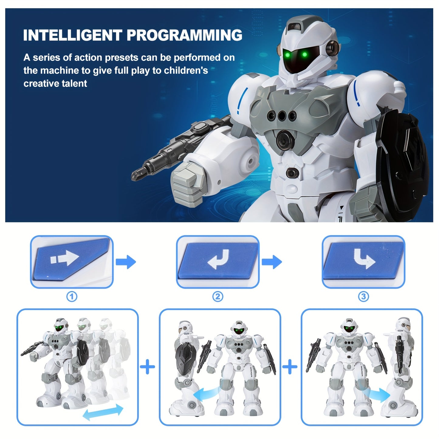 Control Robot Toys for Kids: Intelligent Programmable Robot Gifts for Kids Popular Science Story Toys with 2.4Ghz WiFi Signal Gesture Sensing for Kids