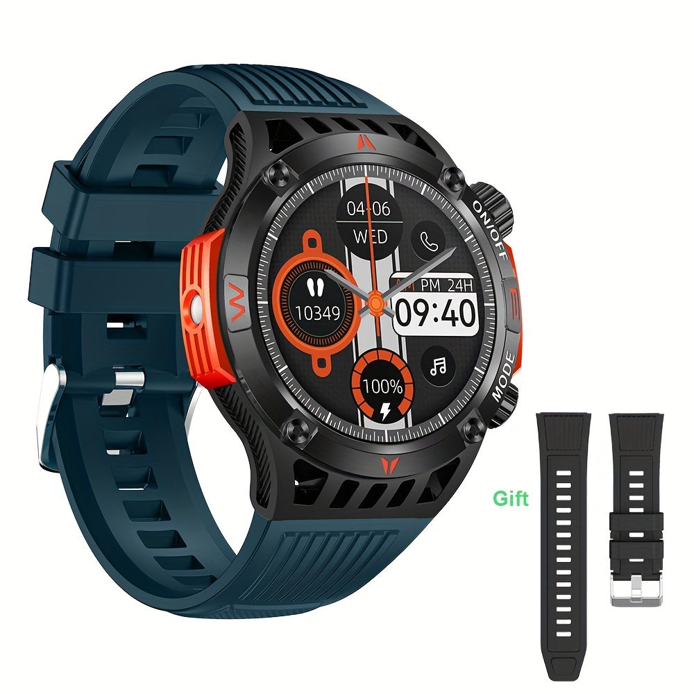 Military Smart Watch For Men Answer/Make Call, Outdoor Waterproof Tactical Sports Smartwatch With LED Flashlight Compass, Sleep Monitor Fitness Tracker Watches For IP Android Phone