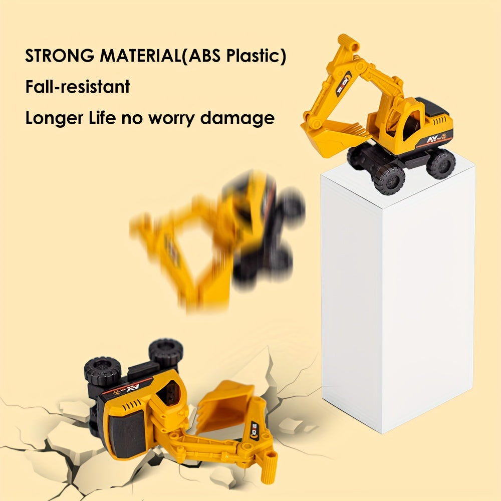 [2025 New Car Toy] 4pcs Car Toys For Kids Big Size Toys Shatterproof Excavator Mixer Dump Truck Bulldozer Engineering Toy Cars For Two Years Or More Kids Toys Boy Car