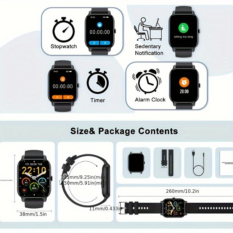 1.85" OLED Full-Touch Alloy Case Smart Watches For Man And Woman 110+ Sport Modes Fitness Watch With Sleep Monitor, Pedometer, Message/call Wireless Devices Wearable Tracker For IOS Android