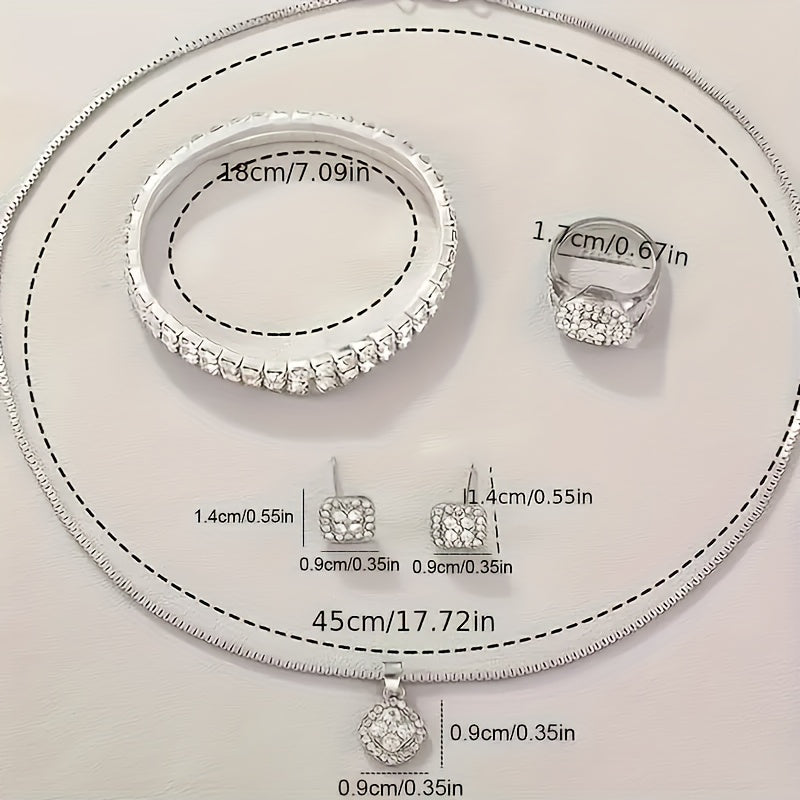 6 Pcs Silvery Quartz Watches Zinc Alloy Strap Zinc Alloy Pointer And Jewelry Perfect Gifts For Valentine's Day Easter Ramadan Gifts For Eid