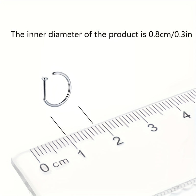 1pc Men's Faux Piercing Nose Ring, Stainless Steel Body Piercing Jewelry