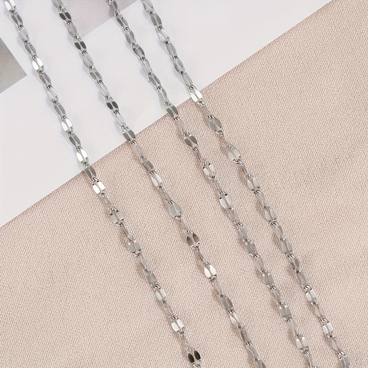 سلاسل شفاه ذهبية من الفولاذ المقاوم للصدأ بطول 2 متر/78.74 بوصة لقلادة وسوار وصنع المجوهرات ومكونات سلسلة إكسسوارات لا تتلاشى