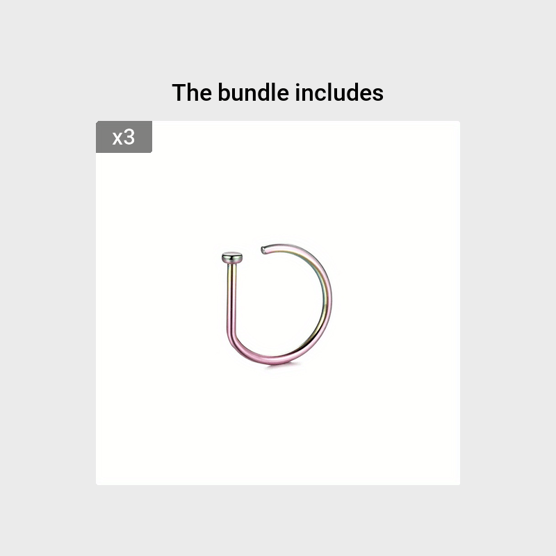 1pc Men's Faux Piercing Nose Ring, Stainless Steel Body Piercing Jewelry