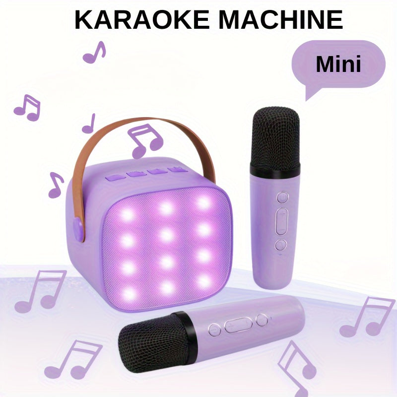 BONAOK, Karaoke Toys For Kids With 2 Microphones, Karaoke Machine With LED Light And Voice Changing Effect, Suitable For Birthday Party, Family Party, Halloween, Christmas Speaker Singing Machine.