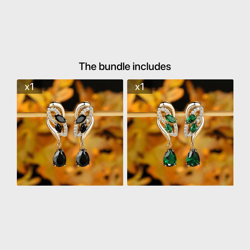 ANGOL Romantic Flower Dangle Earrings for Women - Golden-Tone Floral Design with Red & Clear Synthetic Gemstones, Elegant Party & Everyday Jewelry Gifts