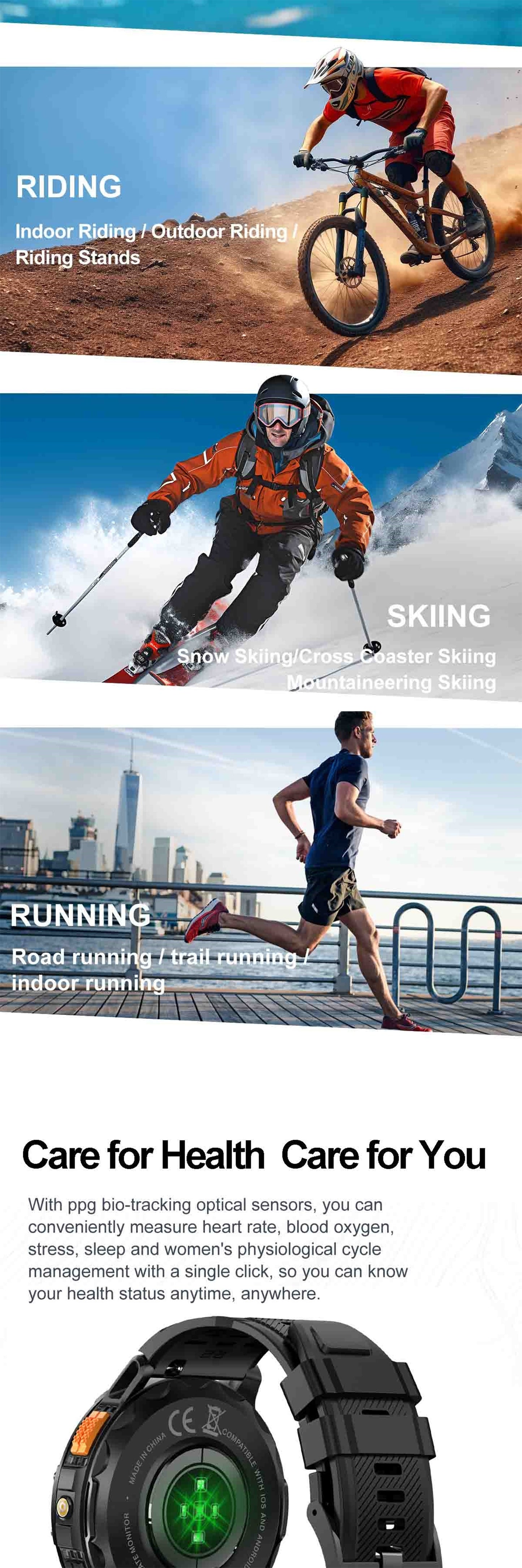 [Smart Watch] Tiwain Smart Watch | 1.43" Full Touch AMOLED Screen, 100+ Sport Modes, Flashlight, Answer Calls Wirelessly, Compatible with Android Phones and iPhone