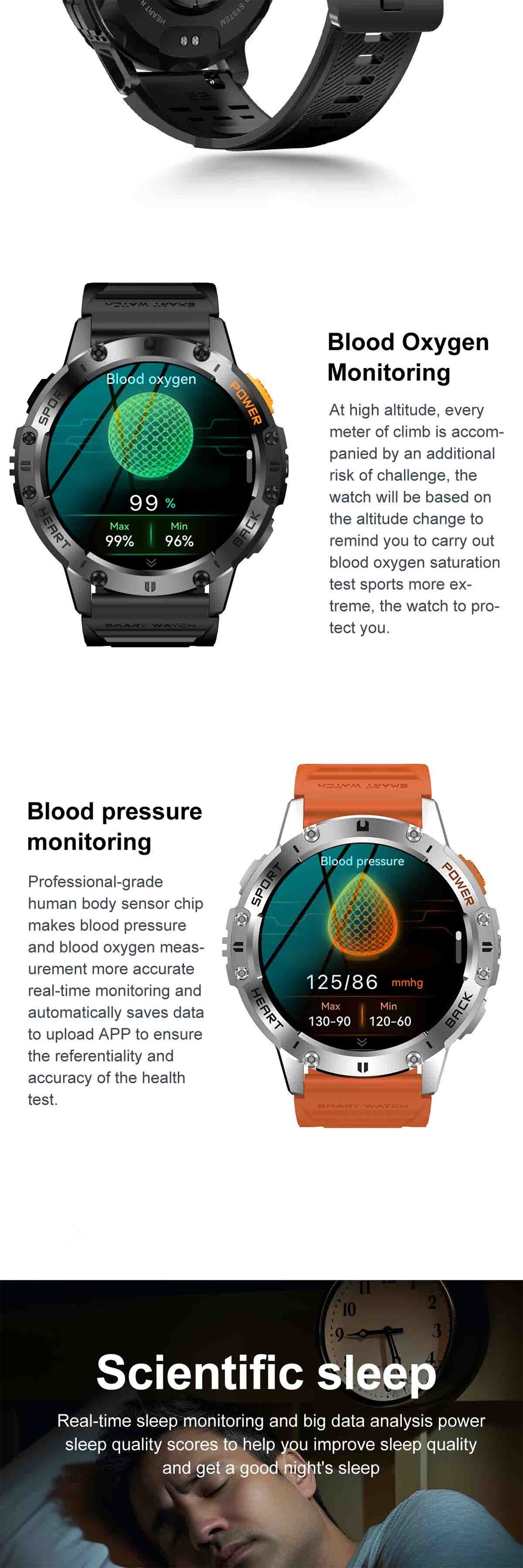 [Smart Watch] Tiwain Smart Watch | 1.43" Full Touch AMOLED Screen, 100+ Sport Modes, Flashlight, Answer Calls Wirelessly, Compatible with Android Phones and iPhone