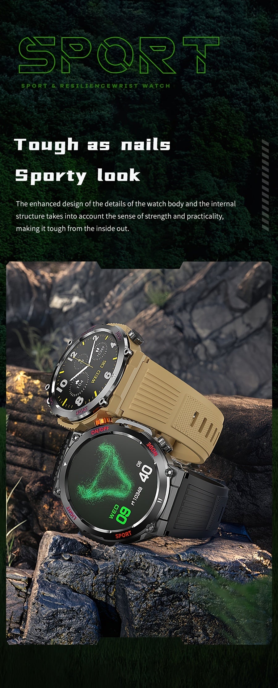 LIGE Smart Watch With 1.46" IPS High-definition Full Touch Screen/LED Lights/IP67 Waterproof/Customized Dials/Data/sports/sports Records/weather/information Reminders, Multi-functional Watches For Android And IPhone, Exquisit