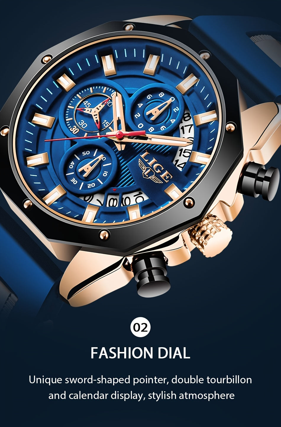 2024 New Fashion Men's Watch. Chronograph Calendar luminous Quartzwatch. Outdoor Casual Sports Watches. Suitable for giving to Students or Men.