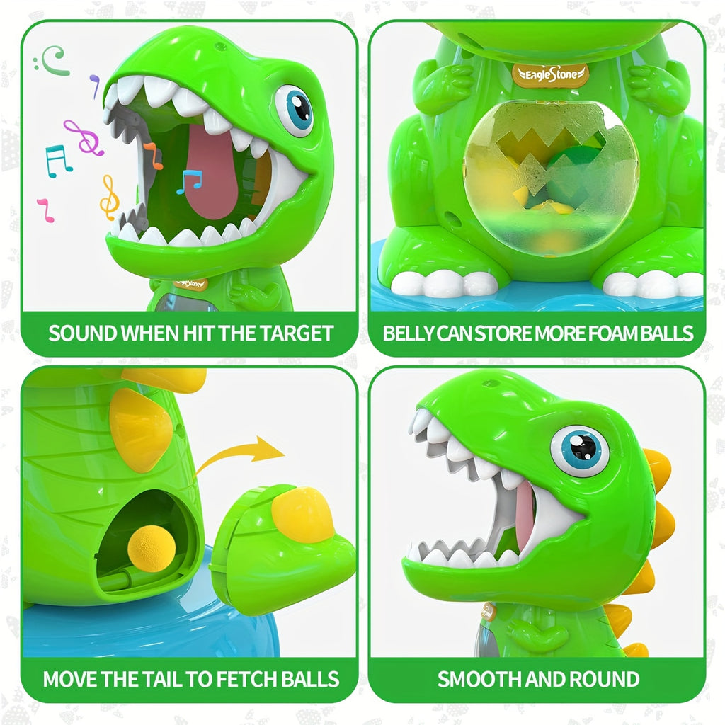EagleStone Movable Dinosaur Toys For Kids 5-7, Spaying & Auto Scoring, Dino Shooting Target Game With 2 Pump Guns, 48 Foam Balls, Sound, Fun Gift For Boys & Girls, Party Favor