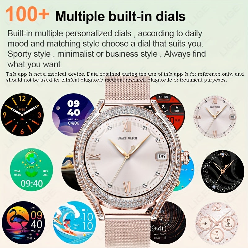 Smart Watch (Answer/Make Call), 128"AMOLED High-definition Color Screen, IP67 Waterproof/ Calculator/ Engineering Test Mode & Shipping Mode/Do Not Disturb Mode/Battery Saver Mode Fitness Watches for Women & Men