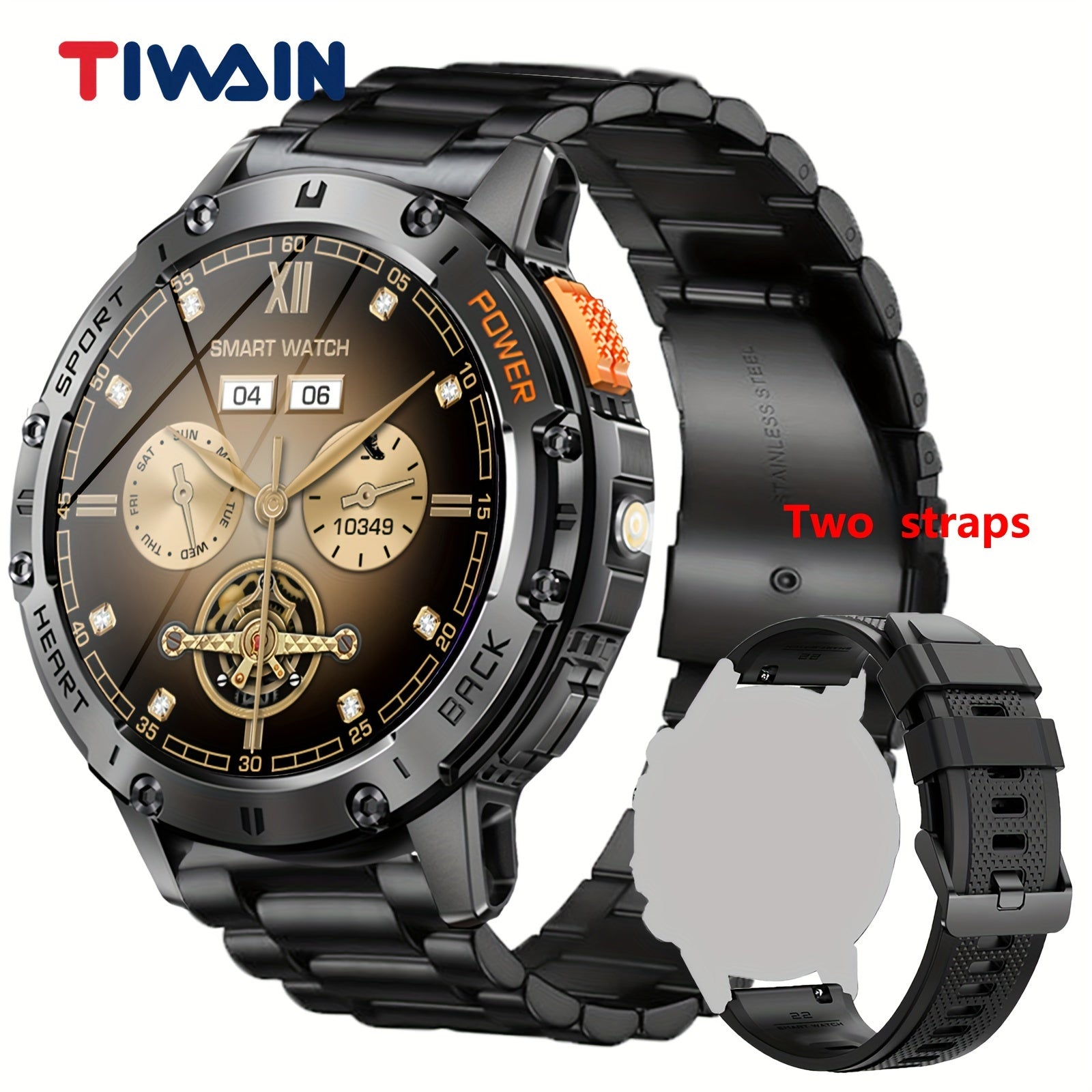 [Smart Watch] Tiwain Smart Watch | 1.43" Full Touch AMOLED Screen, 100+ Sport Modes, Flashlight, Answer Calls Wirelessly, Compatible with Android Phones and iPhone