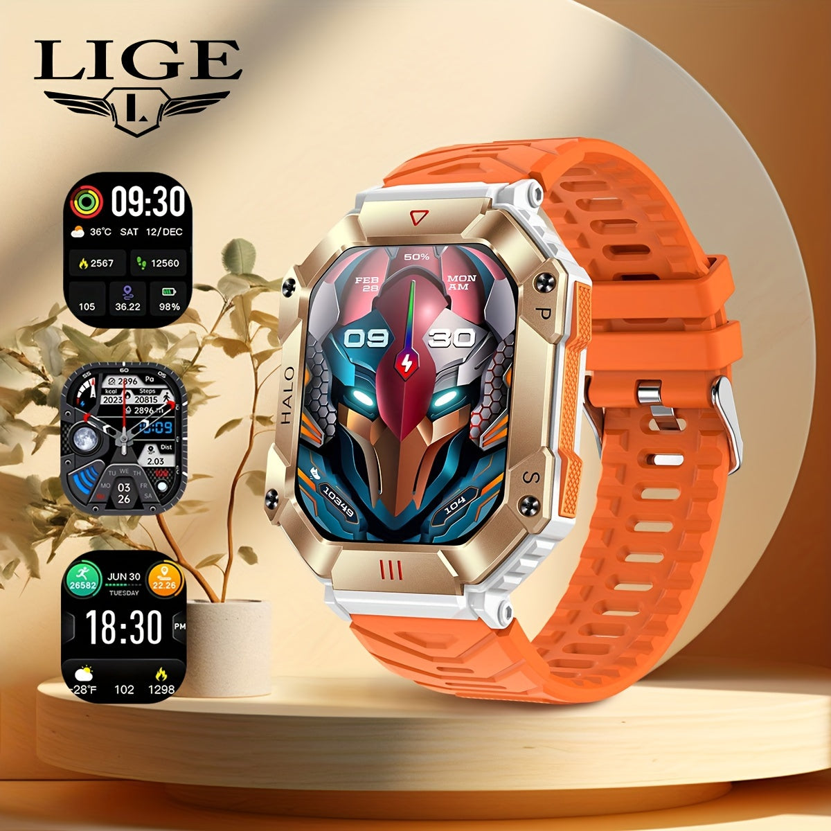 Smart Watch (Answer/Make Call), 2.0 Inch 100+Sport Modes/Altitude Pressure Compass/GPS Track Watch MAC Address Viewing, Watches For Android & Iphone. Fitness Watch For Women/Men