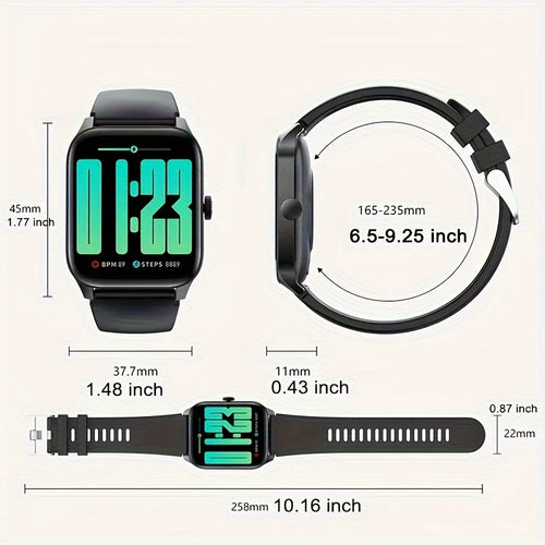 1.83 "Full Touch Screen Wireless Call Smartwatch, 100+ Sports Mode/100+ Dial/Ai Voice Control/music Playback, Smart Fitness Tracker, Compatible With Iphone And Android Phones