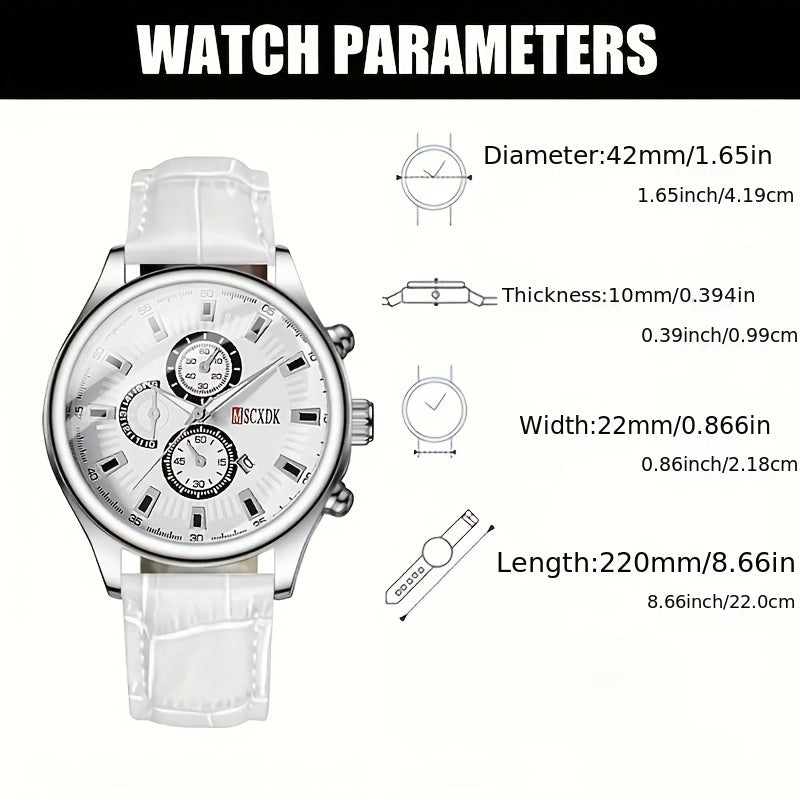 Round Quartz Watches PU Leather Strap Alloy Pointer Alloy Dial Perfect Gifts For Women Men