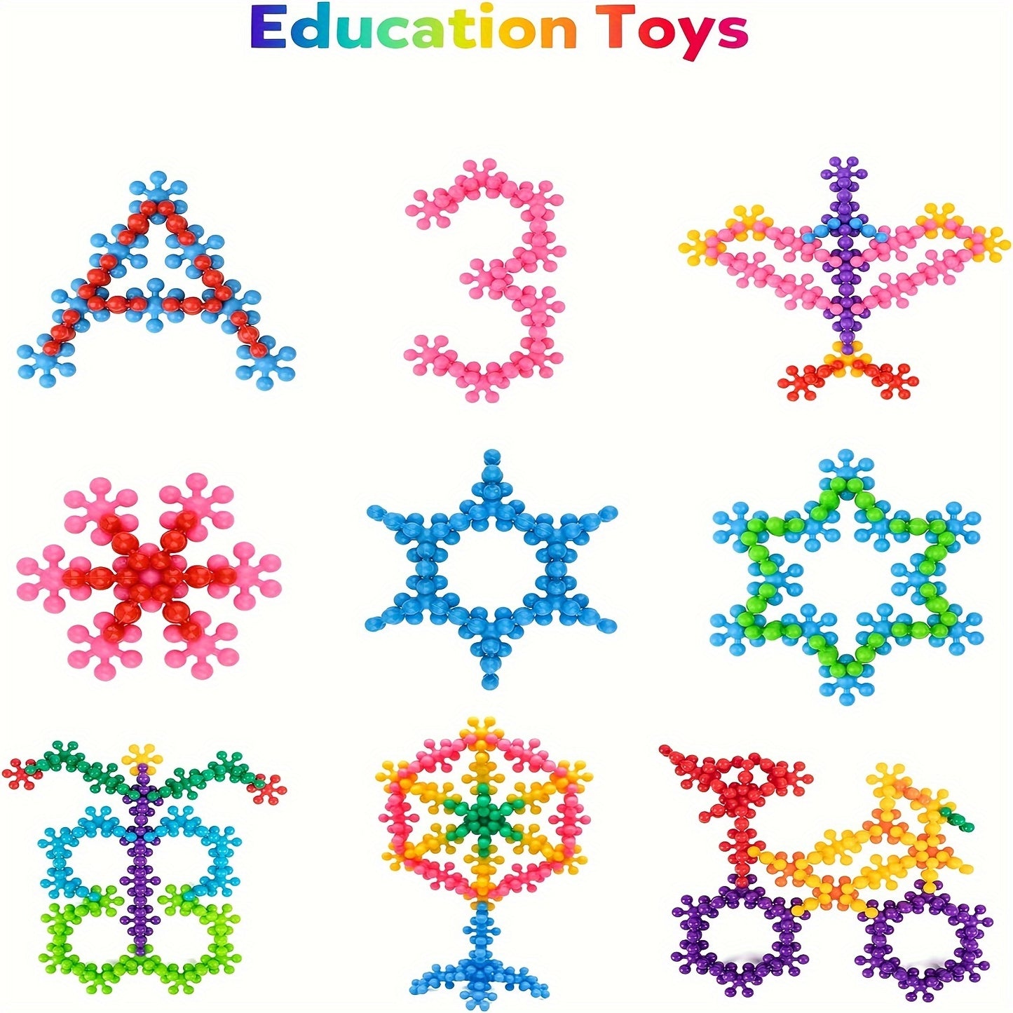 300 قطعة من مكعبات بناء السيقان المتشابكة من فانمور، ألعاب تعليمية لمرحلة ما قبل المدرسة للأطفال من سن 5 إلى 7 سنوات، من البلاستيك الصلب، أنشطة STEAM، هدايا ممتعة، مجموعة لعب إبداعية للأطفال، مجموعات أقراص ندفة الثلج