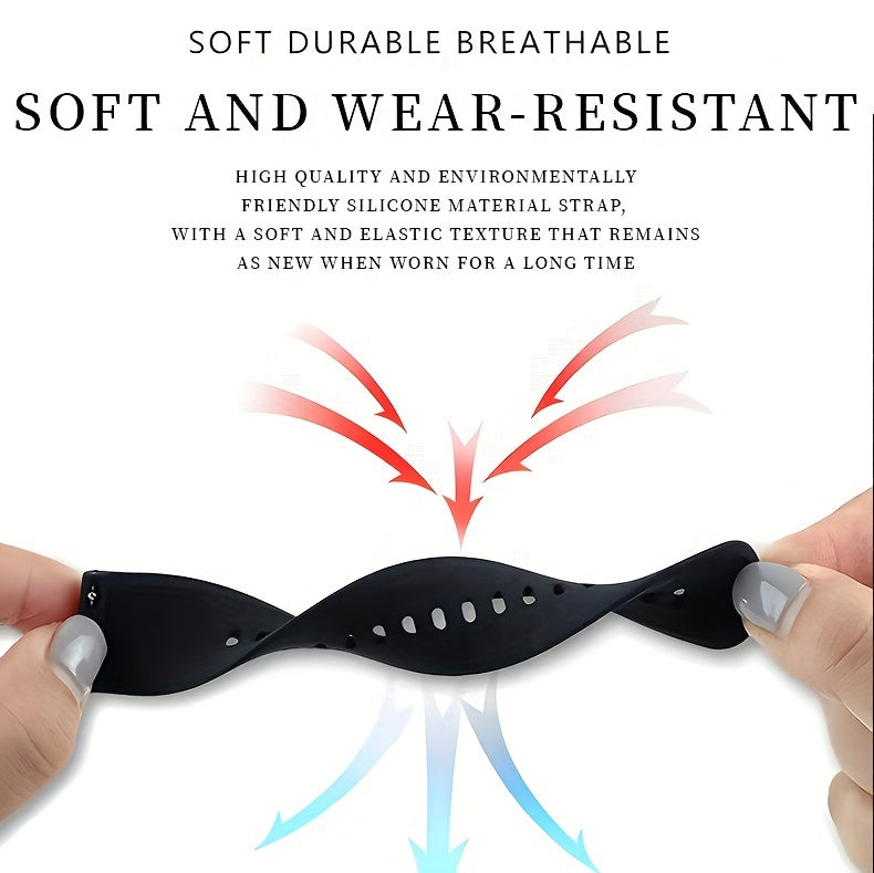 ساعات يد بحزام من السيليكون ومينا من الفولاذ المقاوم للصدأ، هدايا مثالية للنساء والرجال