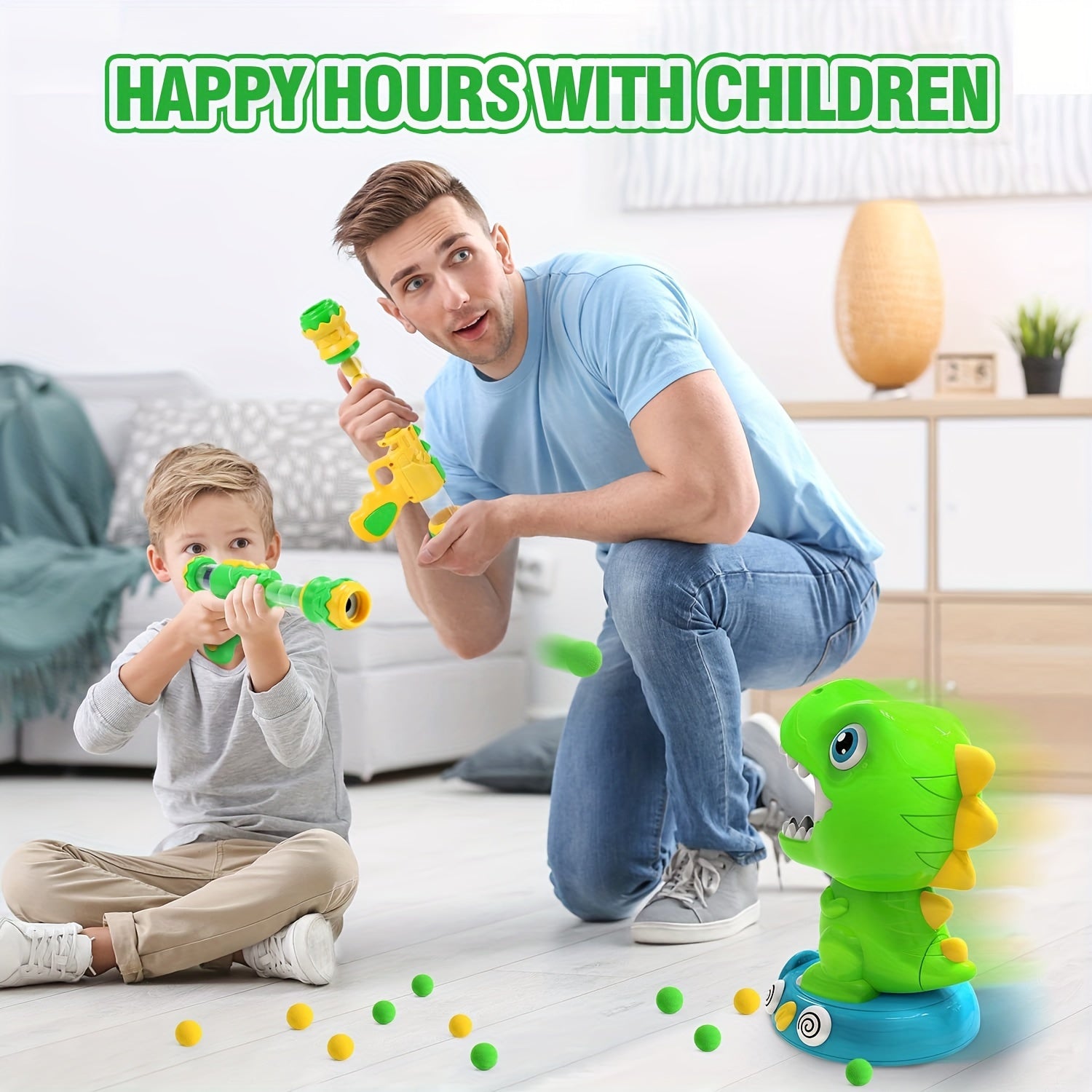 ألعاب ديناصورات إيجل ستون المتحركة للأطفال من سن 5 إلى 7 سنوات، مزودة بخاصية التعقيم والتسجيل التلقائي، وهدف رماية على شكل ديناصور مع مدفعين للضخ، و48 كرة إسفنجية، وصوت، وهدية ممتعة للأولاد والبنات، وهدايا للحفلات