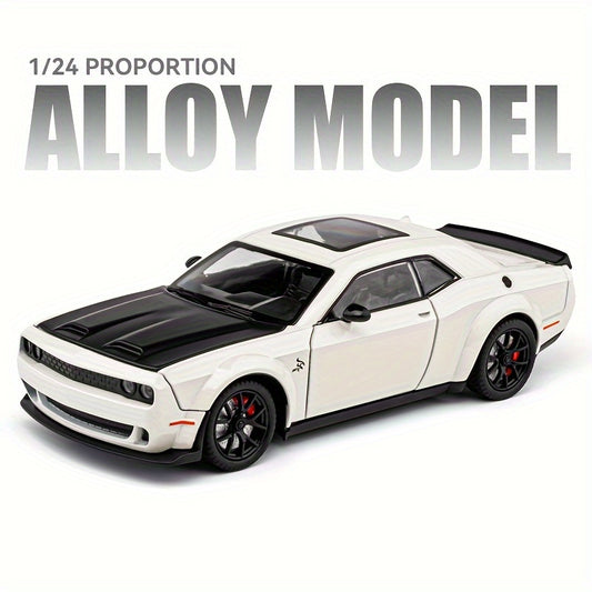 1:24 Diecast Model Cars Zinc Alloy Toy car for Challenger Hellcat Alloy Toy Vehicle, Toys for Kids, Adults, Metal Crafts for Boyfriend, Young Peoples Gift (white) halloween christmas gift