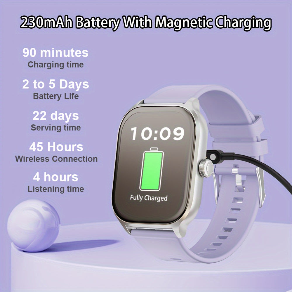 LAXASFIT 2.01" Full Touch Screen Smartwatch - IP68 Waterproof, Wireless 5.3, Fitness Tracker with Call & Text Alerts, 100+ Sports Modes, USB Charging, Compatible with Android/iPhone - Sleek Design for Men & Women, Smart Watch