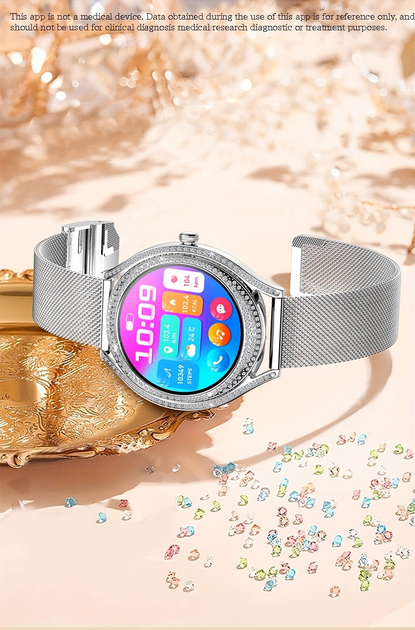 Smart Watch (Answer/Make Call), 128"AMOLED High-definition Color Screen, IP67 Waterproof/ Calculator/ Engineering Test Mode & Shipping Mode/Do Not Disturb Mode/Battery Saver Mode Fitness Watches for Women & Men