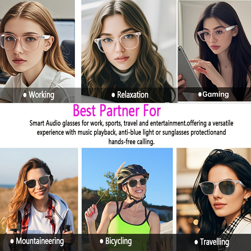 [نظارات ذكية جديدة] نظارات ذكية: نظارات رياضية خارجية جديدة لالتقاط الصور | موسيقى ومكالمات، خفيفة الوزن، تصوير عن بُعد، ميكروفون مدمج ومكبر صوت، خاصية تقليل الضوضاء، تعمل باللمس ومساعد صوتي بالذكاء الاصطناعي، متوافقة مع بروتوكول الإنترنت.