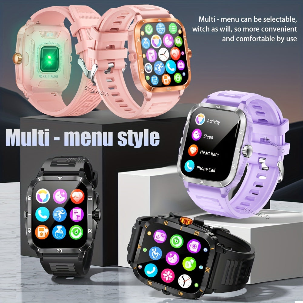 Stylish Multi-Function Smart Watch - Wrist Watches with 1.96" HD Display, 3ATM Waterproof, Wireless Call, Multi Sports Modes, Period Reminder, Weather Forecast, Sleep Monitoring, Sports Pedometer for Android and IOS Devices