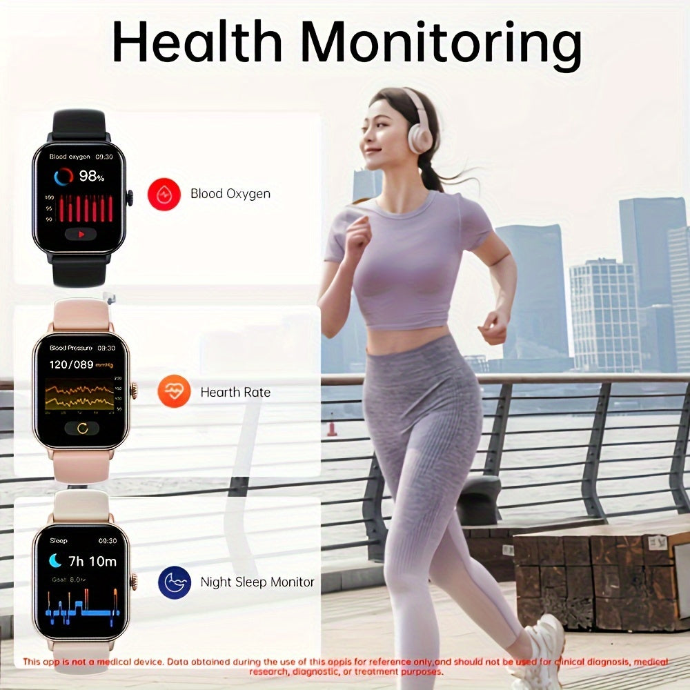 Smart Watch For Women&Men, 2.01 Inch Full Touch Screen, Smart Call Watch Round Style, Answer And Make Call, Message Push, Compatible With IPhone And Android Phones, Fashionable Fitness Tracking Watch, Steps, Distance, Calorie