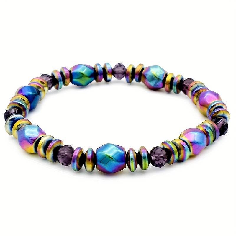 1pc Trendy Cool Creative Hematite Magnetic Stone Bracelet Decorative Accessories For Holiday Party Gift Women Men Accessories Jewelry Gifts