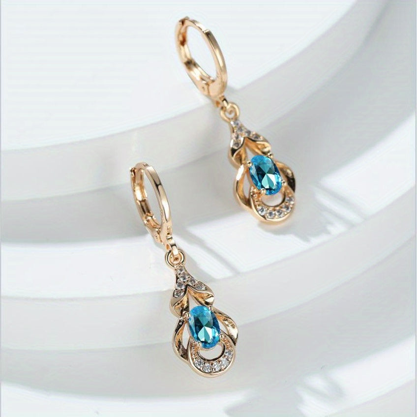 [BAMOS | Elegant Bohemian] BAMOS Women's Elegant Bohemian Ethnic Statement Earrings - Large Teardrop Blue/Purple/Pink/Black/Green/Gray/White/Beige -like luster, Dangle Hoops with Secure Hook Closure, Everyday & Valentine's Je