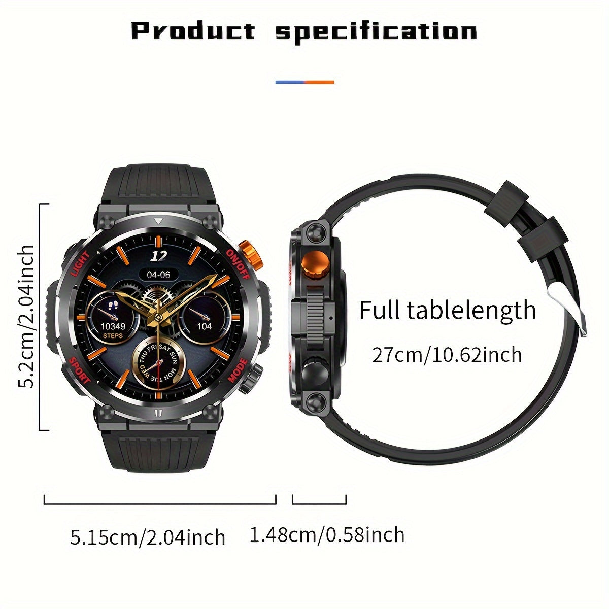 LIGE Smart Watch With 1.46" IPS High-definition Full Touch Screen/LED Lights/IP67 Waterproof/Customized Dials/Data/sports/sports Records/weather/information Reminders, Multi-functional Watches For Android And IPhone, Exquisit