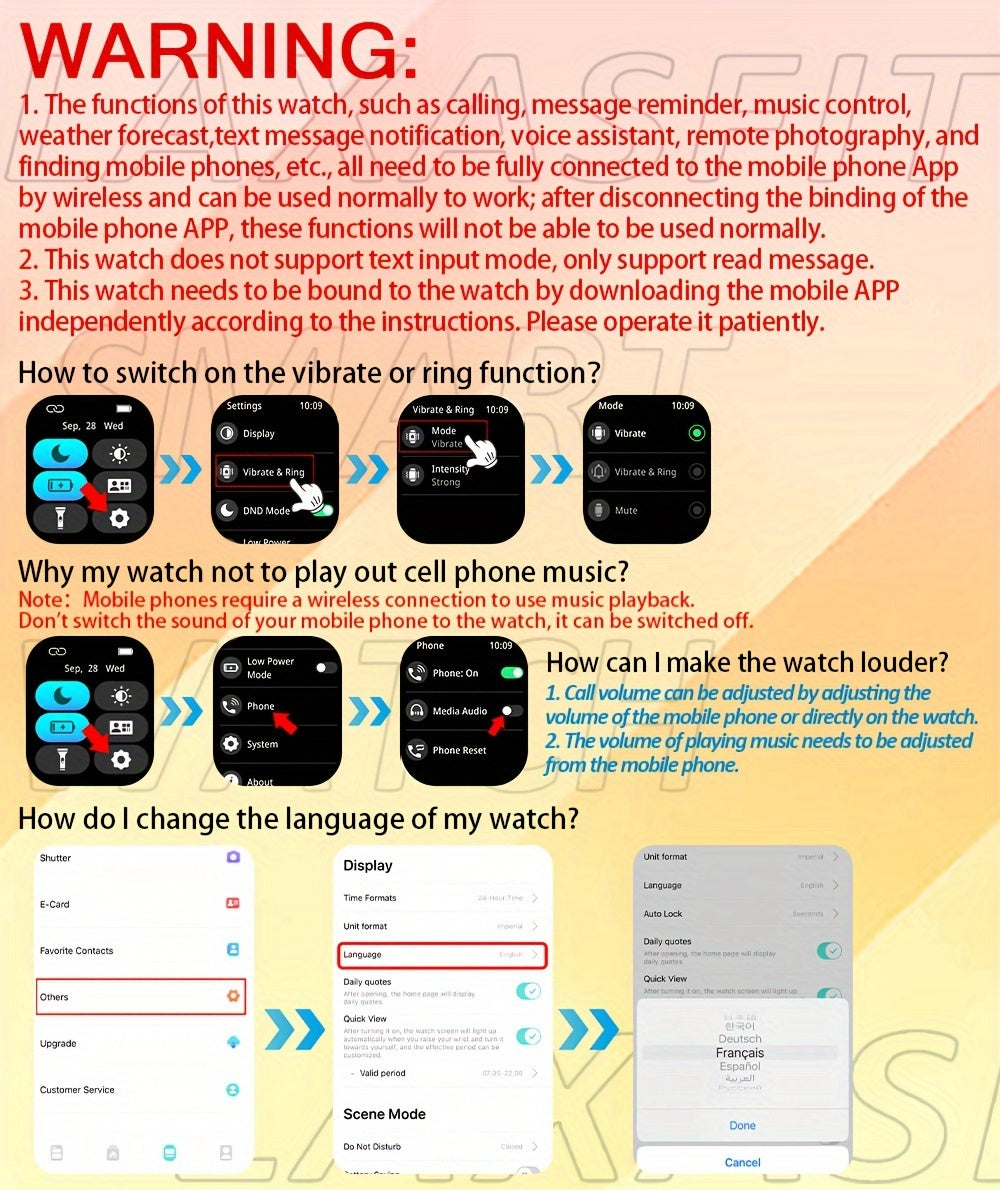 LAXASFIT 2.01" Full Touch Screen Smartwatch - IP68 Waterproof, Wireless 5.3, Fitness Tracker with Call & Text Alerts, 100+ Sports Modes, USB Charging, Compatible with Android/iPhone - Sleek Design for Men & Women, Smart Watch