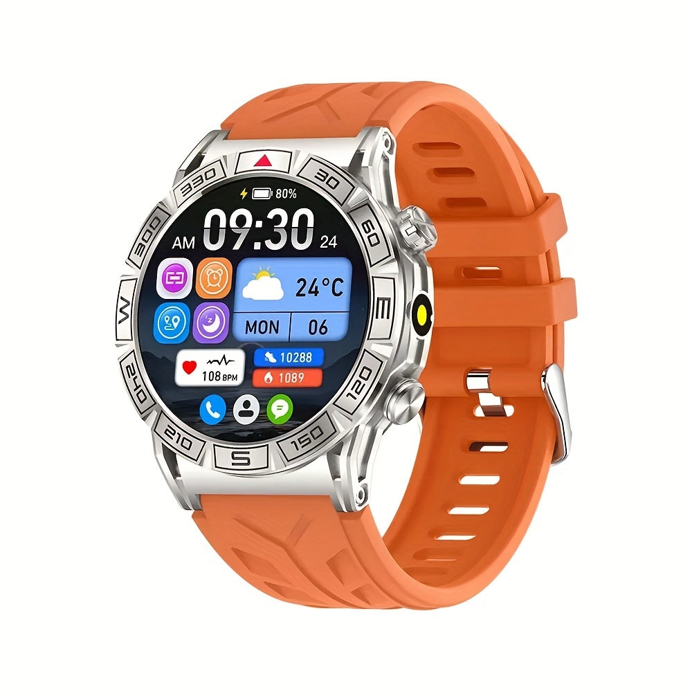 2024 New Outdoor Sport Smart Watch Men Women 1.43" AMOLED 450mAh Battery Wireless Calls SMS Notification Monitoring GPS Track+Altitude+Barometric Pressure+Compass+Flashlight Smart Watches For Android Iphone