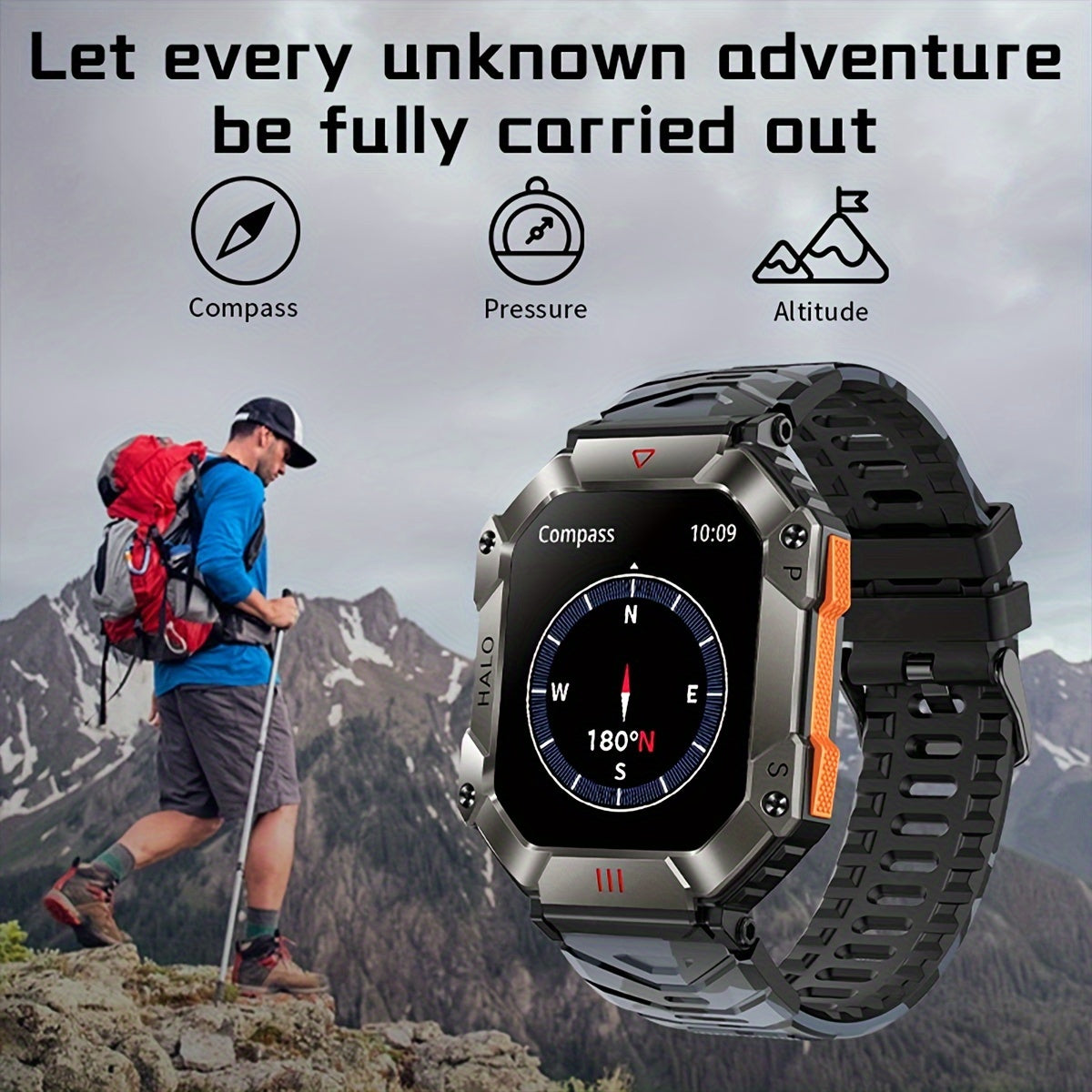 Smart Watch (Answer/Make Call), 2.0 Inch 100+Sport Modes/Altitude Pressure Compass/GPS Track Watch MAC Address Viewing, Watches For Android & Iphone. Fitness Watch For Women/Men