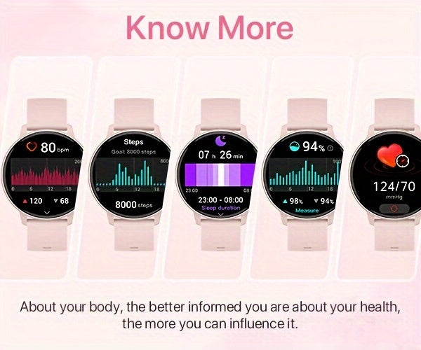 1.39-inch Women's Smart Watch with Full Touch Screen, Make/Receive Calls, Message Push, Fitness Tracker, Pedometer, 100+ Sports Modes for iPhone/Android Phones