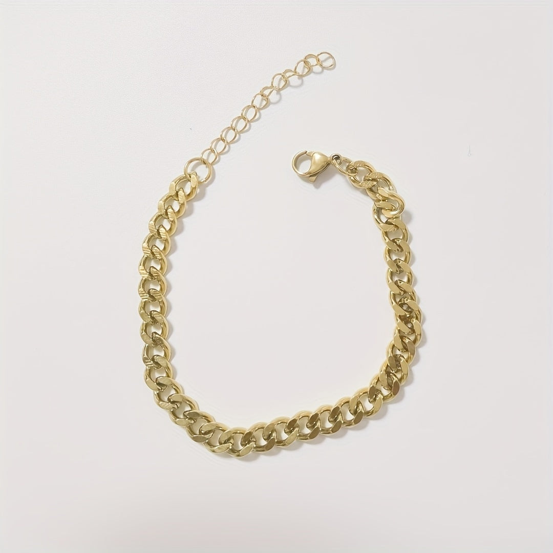 3-7mm Chunky Miami Curb Chain Stainless Steel Bracelet For Men Women Cuban Link Chain Wristband Classic Punk Heavy Jewelry