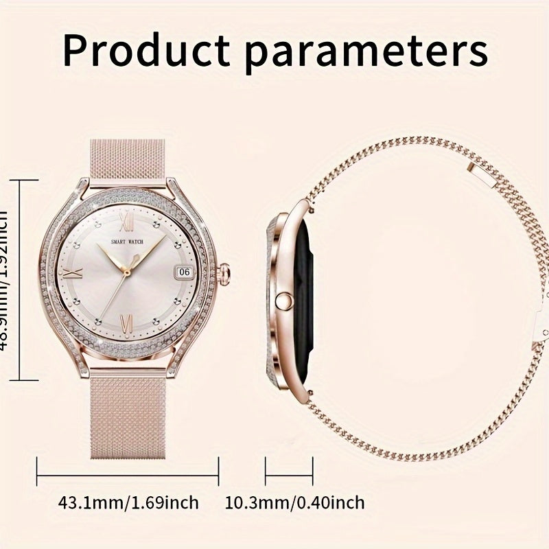 Smart Watch (Answer/Make Call), 128"AMOLED High-definition Color Screen, IP67 Waterproof/ Calculator/ Engineering Test Mode & Shipping Mode/Do Not Disturb Mode/Battery Saver Mode Fitness Watches for Women & Men