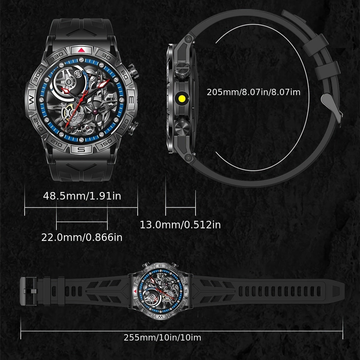 2024 New Outdoor Sport Smart Watch Men Women 1.43" AMOLED 450mAh Battery Wireless Calls SMS Notification Monitoring GPS Track+Altitude+Barometric Pressure+Compass+Flashlight Smart Watches For Android Iphone