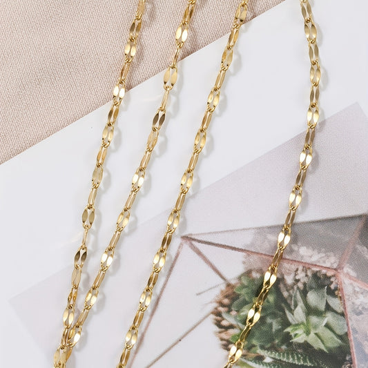 2Meters/78.74inch Golden Stainless Steel Lips Chains For Necklace Choker Bracelet Jewelry Making DIY Components Chain Accessories No Fade