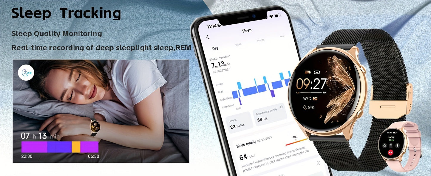 Smart Watches For Women, Answer/Make Calls, 1.39" Smartwatch, 120+ Sports Mode, Pedometer, For Android And IOS, Holiday Gift Idea, For St. Patrick's Day, School Season, Girl's Day