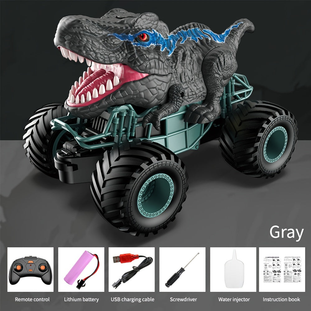 2.4GHz Dinosaur Remote Control Car Toys For Kids Boys 4-7 5-7 8-12, RC Dinosaur Car Toys With Light, Sound, Spray, Indoor Outdoor Toys Gifts For 4 5 6 Year Old Boys, RC Car Toys For Boys