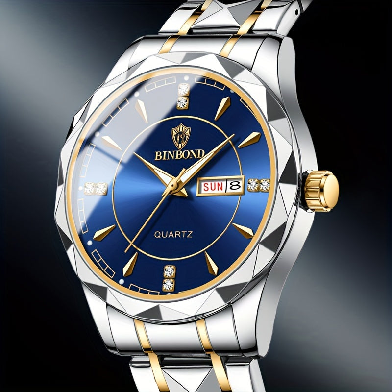 2pcs/set, Business Double Calendar Waterproof Men's Watches Set, Valentine's Day Gift