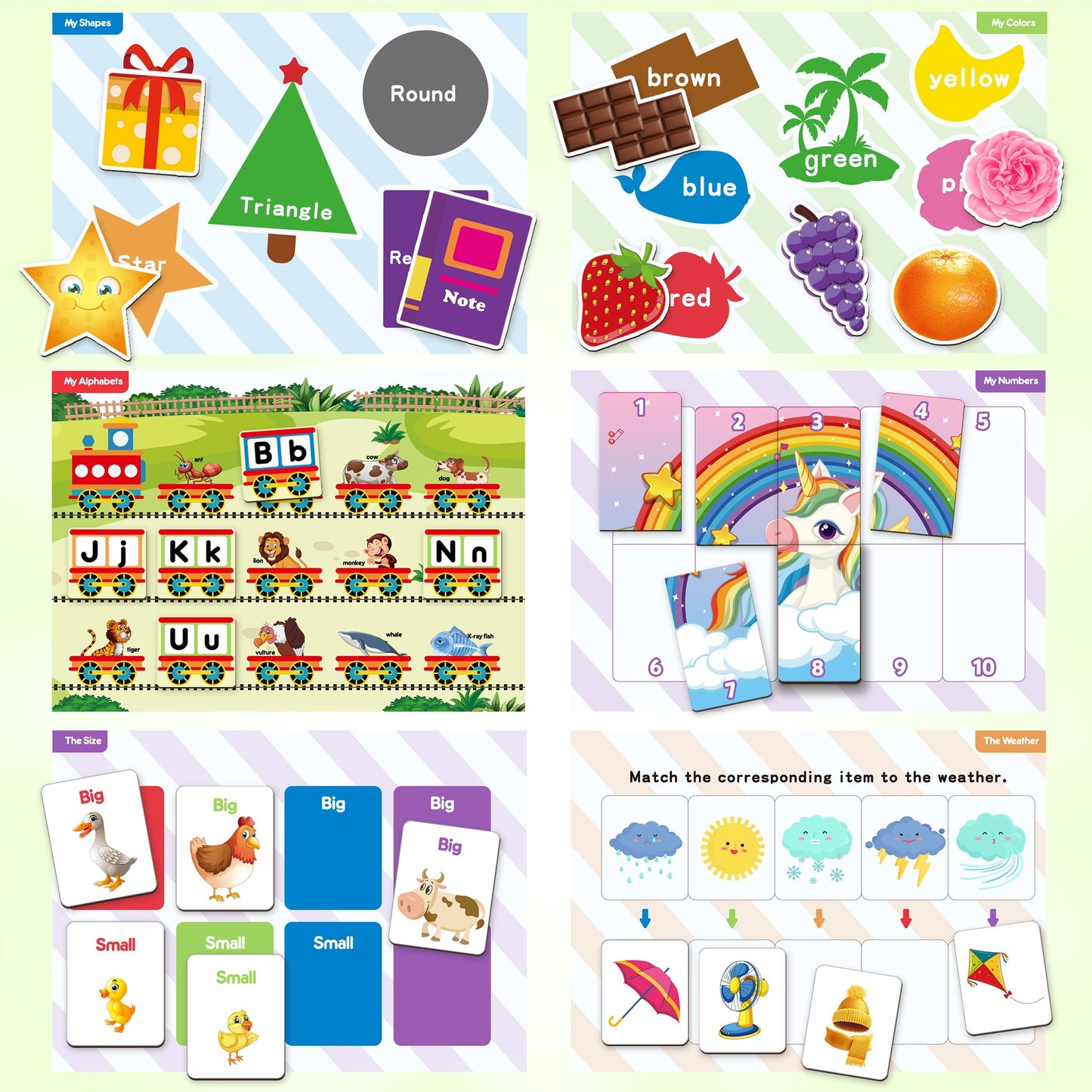 Coogam Back-to-school Season Preschool Magnetic Busy Book, 9 Themed Stickers Toys Fine Motor Skills Learning Binder Quiet Book Toys For Kids Home Kindergarten, Without Battery