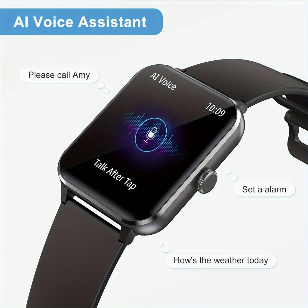 ساعة ذكية (للرد على المكالمات/إجرائها)، ساعة ذكية للرجال والنساء مقاومة للماء، مقاس 1.85 بوصة، أكثر من 100 وضع رياضي، متتبع نشاط اللياقة البدنية، مراقب النوم الصحي، عداد الخطوات، ساعة ذكية تعمل بنظامي Android وiOS