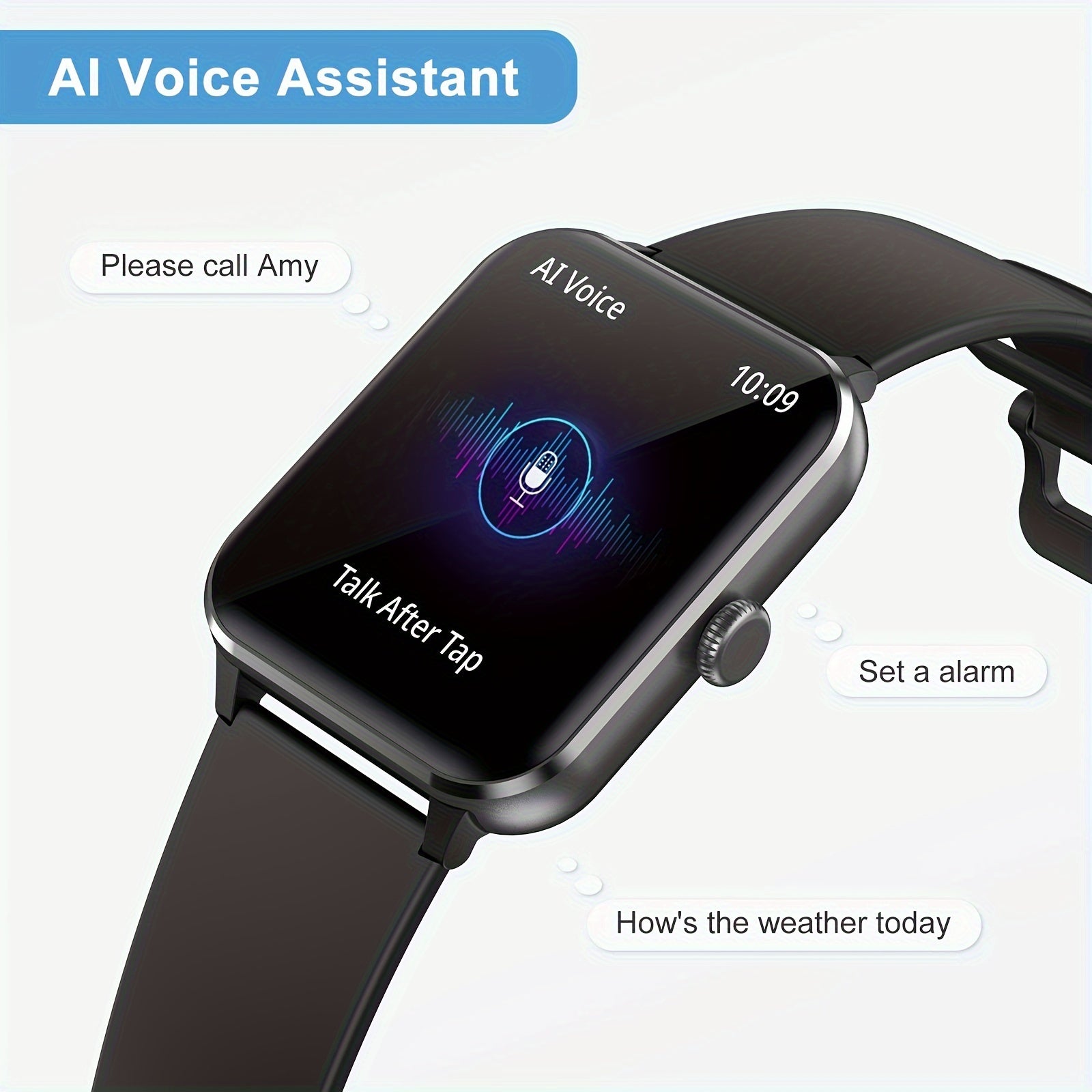 ساعة ذكية (للرد على المكالمات/إجرائها)، ساعة ذكية للرجال والنساء مقاومة للماء، مقاس 1.85 بوصة، أكثر من 100 وضع رياضي، متتبع نشاط اللياقة البدنية، مراقب النوم الصحي، عداد الخطوات، ساعة ذكية تعمل بنظامي Android وiOS