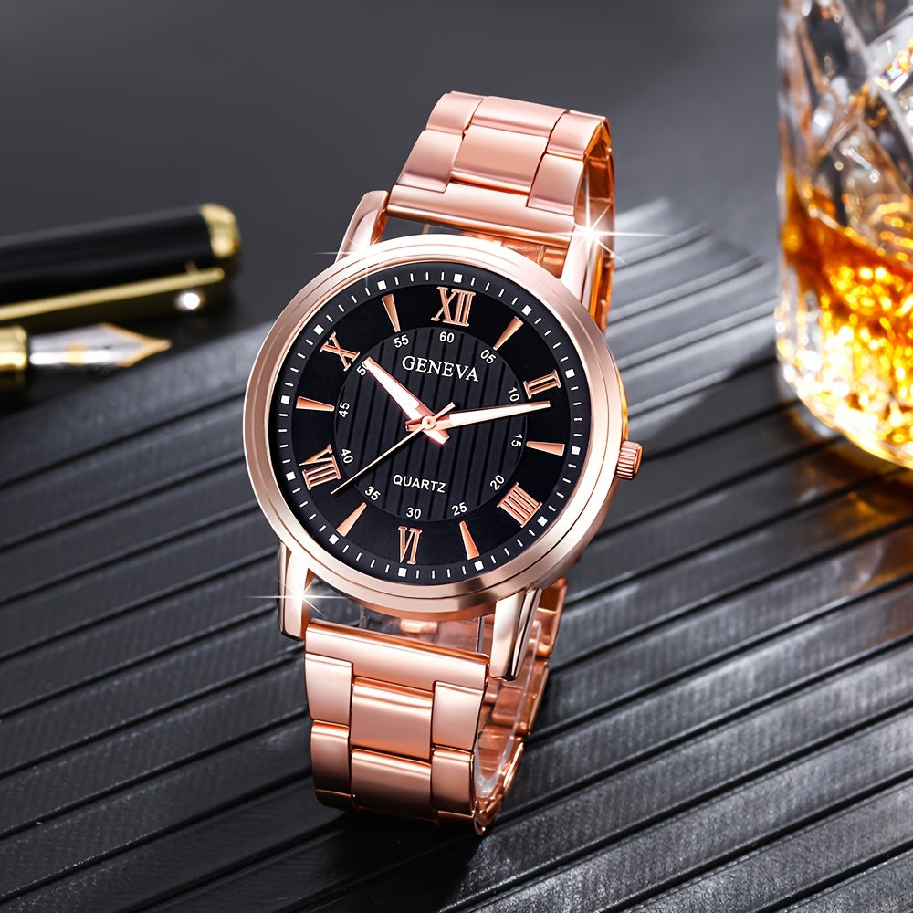 2pcs Romantic Couples Watches - Stylish Stainless Steel Quartz for Everyday Glamour - Perfect Thanksgiving Gift Set