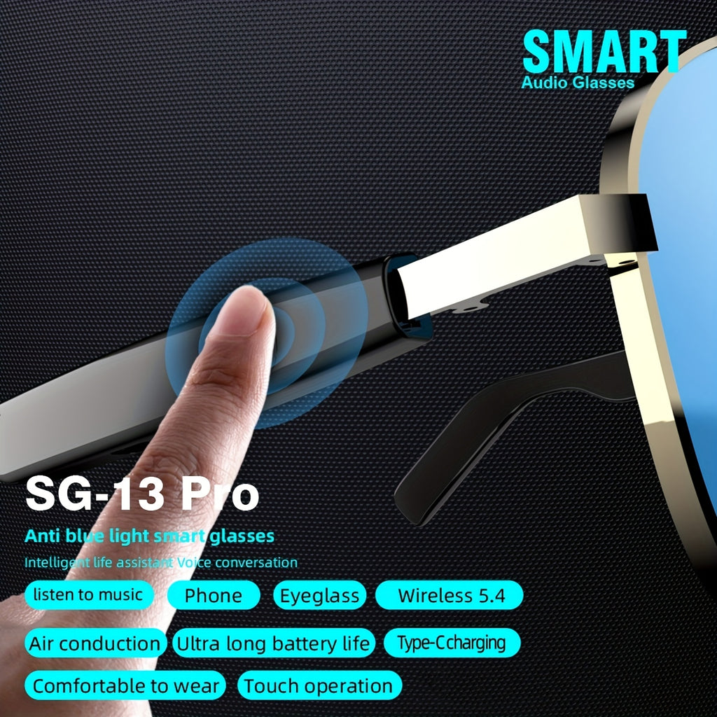 نظارات صوتية ذكية جديدة وعصرية مزودة بميكروفون ومكبر صوت مدمجين، مكالمات صوتية عالية الدقة، جودة صوت عالية الدقة، مناسبة للقيادة والعمل في الهواء الطلق والارتداء المنزلي اليومي، متوافقة مع هواتف IOS/Android، مناسبة لـ