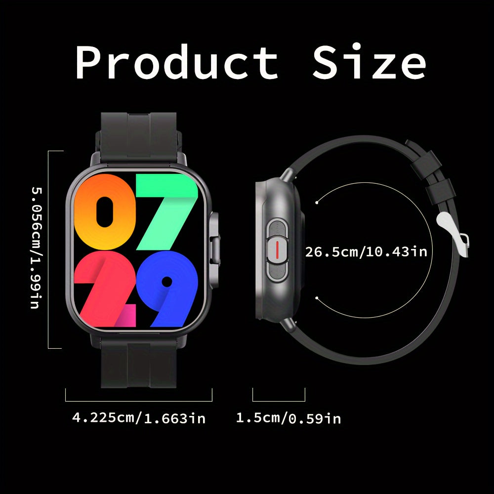 2-in-1 Smart Watch & Earbuds Combo: Wireless Calls, Music Control, Weather Alerts, Step Counter, Monitor, & Oxygen Saturation Tracker, Compatible with Android & iOS, Perfect Holiday Gift for Men and Women, Fitness Tracking Wa